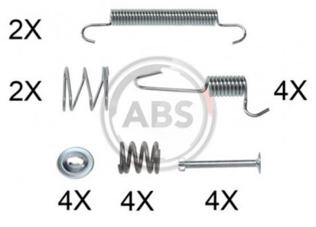 Монтажний Комплект гальмівних колодок KIA Rio, Hyundai Accent A.B.S. 0008Q