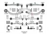 Комплект рычагов подвески Audi A6/Superb/Passat B5 (с тонким пальцем) 219902