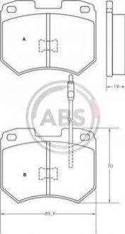 Купити ГАЛЬМІВНІ КОЛОДКИ ДИСКОВІ Audi 100 A.B.S. 36137 (фото1) підбір по VIN коду, ціна 387 грн.