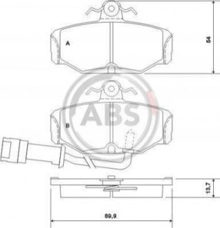 Колодки тормозные задние. Scorpio/Escort/Granada/Sierra 82-01 Ford Sierra, Scorpio, Escort, Volkswagen Transporter A.B.S. 36170