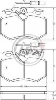 Колодки тормозные перед. 205/C15/Vescovato (84-03) Peugeot 405 A.B.S. 36547