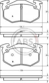 Тормозные колодки зад. Peugeot 206 99-/Renault Megane I 96-03 A.B.S. 36580