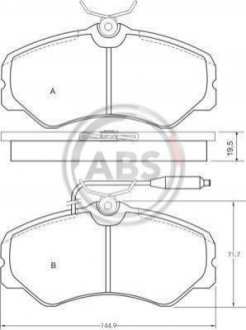 Колодки тормозные пер. 405/J5/A3/C25/Ducato/AR Series 85-99 Peugeot 405, 306 A.B.S. 36589