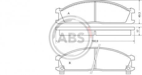 Купить Тормозные колодки дисковые (1 к-т) Nissan Pathfinder A.B.S. 36657 (фото1) подбор по VIN коду, цена 1123 грн.