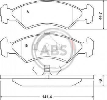 Купить Колодки тормозные перед. Fiesta/KA (95-08) Ford Fiesta, KA A.B.S. 36707 (фото1) подбор по VIN коду, цена 546 грн.