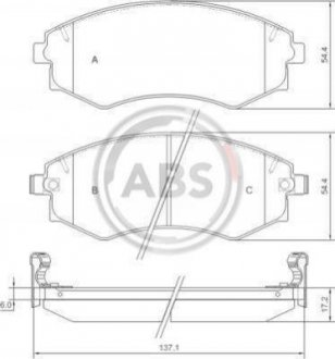 Тормозные колодки зад. SANTA FE/SONATA/TUCSON/MAGENTIS/SPORTAGE Mitsubishi Colt, Lancer, Galant A.B.S. 36717