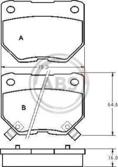 Гальмівні колодки дискові задні. Nissan 300 ZX 3.0 05.90-09.95 A.B.S. 36719