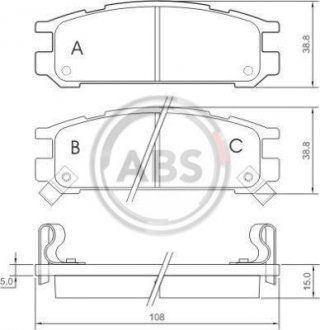 Купити Гальмівні колодки дискові (1 к-т) Subaru Legacy, Impreza A.B.S. 36721 (фото1) підбір по VIN коду, ціна 732 грн.