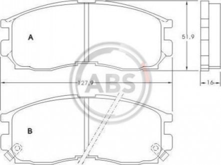 Купити ГАЛЬМІВНІ КОЛОДКИ ДИСКОВІ Mitsubishi Colt, Lancer, Galant A.B.S. 36763 (фото1) підбір по VIN коду, ціна 730 грн.