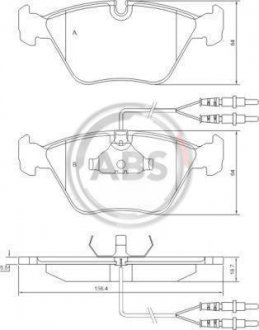 Купить Тормозные колодки дисковые (1 к-т) Peugeot 605 A.B.S. 36774 (фото1) подбор по VIN коду, цена 808 грн.