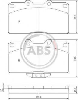 Купить Тормозные колодки дисковые (1 к-т) A.B.S. 36839 (фото1) подбор по VIN коду, цена 870 грн.