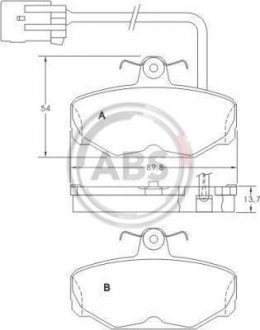 Купить Тормозные колодки дисковые (1 к-т) Ford Scorpio A.B.S. 36847 (фото1) подбор по VIN коду, цена 673 грн.