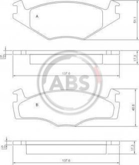 Тормозные колодки дисковые Volkswagen Polo, Seat Ibiza, Cordoba A.B.S. 36853