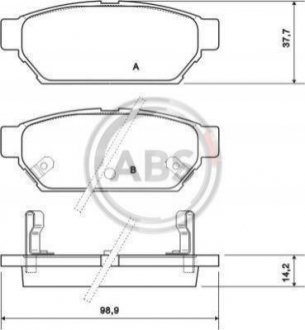 Купити ГАЛЬМІВНІ КОЛОДКИ ДИСКОВІ Mitsubishi Lancer, Colt, Carisma A.B.S. 36864 (фото1) підбір по VIN коду, ціна 540 грн.