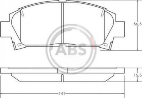 Гальмівні колодки пер. Avensis/Camry/Carina 89-03 Toyota Carina, Avensis A.B.S. 36866