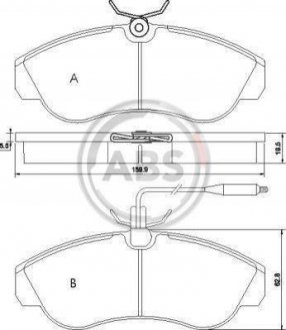 Тормозные колодки перед. Ducato/Boxer 94-02 (1.8t) A.B.S. 36884