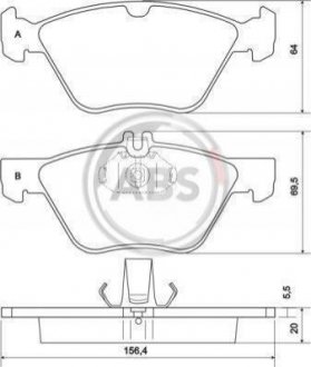 Гальмівні колодки пер. W202/210 (ATE)/211 4Matic Mercedes W210, S210, CLK-Class, W220 A.B.S. 36943