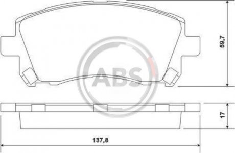 Гальмівні колодки пер. Subaru Forester/Outback 97-03/Impreza 92-/Legacy 89-03 Subaru Legacy, Impreza A.B.S. 36972