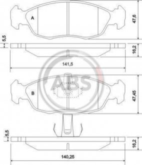 Гальмівні колодки пер. Peugeot 306/Citroen Xsara 94-02 (ATE) Peugeot 306 A.B.S. 36978