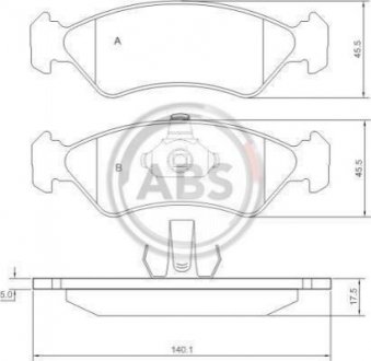 Купить Тормозные колодки дисковые Ford Fiesta, KA A.B.S. 36996 (фото1) подбор по VIN коду, цена 514 грн.