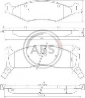 Купить Тормозные колодки дисковые KIA Sportage, Shuma A.B.S. 37043 (фото1) подбор по VIN коду, цена 1013 грн.