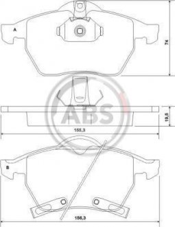 Купить Тормозные колодки дисковые (1 к-т) SAAB 9-5, 9-3, Opel Astra, Zafira A.B.S. 37116 (фото1) подбор по VIN коду, цена 611 грн.