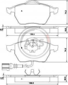 Купити Гальмівні колодки пер. Octavia/Bora/Golf 91-07 Audi A3, Volkswagen Golf, Skoda Octavia, Audi TT, Volkswagen Bora, Seat Toledo, Leon, Volkswagen Polo A.B.S. 37133 (фото1) підбір по VIN коду, ціна 789 грн.