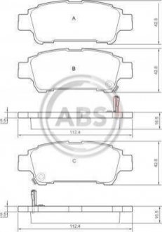 Колодки тормозные задние. Estima/Previa/Avensis 00-06 Toyota Previa, Avensis A.B.S. 37228