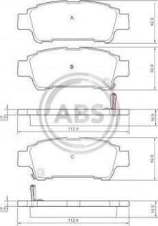 Гальмівні колодки зад. Estima/Previa/Avensis 00-06 Toyota Previa, Avensis, Yaris A.B.S. 37228