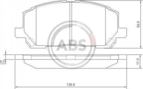 Купить Тормозные колодки дисковые Lexus RX A.B.S. 37260 (фото1) подбор по VIN коду, цена 1017 грн.