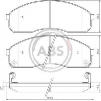 Купити Гальмівні колодки пер. Carnival 95- KIA Carnival A.B.S. 37275 (фото1) підбір по VIN коду, ціна 805 грн.