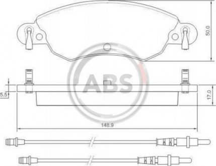 Купить Тормозные колодки дисковые Citroen C5 A.B.S. 37278 (фото1) подбор по VIN коду, цена 774 грн.