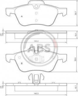 Купить Тормозные колодки дисковые Mini Cooper A.B.S. 37279 (фото1) подбор по VIN коду, цена 1041 грн.