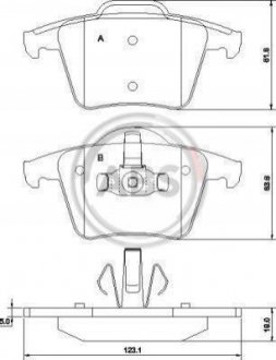 Тормозные колодки зад. Volvo XC90 02-10 (ATE) Volvo XC90, Volkswagen Transporter, BMW E65, E66, Renault Trafic A.B.S. 37343