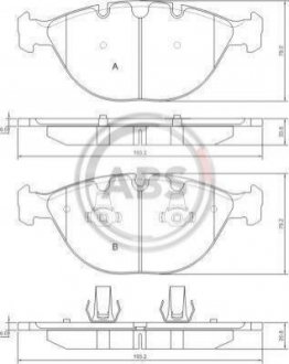 Купить Тормозные колодки дисковые BMW X5 A.B.S. 37369 (фото1) подбор по VIN коду, цена 1308 грн.