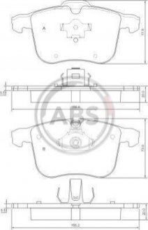 Купити Гальмівні колодки пер. Opel Vectra C 02- (ATE) SAAB 9-3, Opel Vectra A.B.S. 37389 (фото1) підбір по VIN коду, ціна 836 грн.