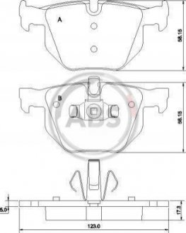 Купить Тормозные колодки зад. BMW 3(E90)/5(E60) (ATE) (123x58,1x17,3) BMW E91, E90, E93, E92, X1 A.B.S. 37410 (фото1) подбор по VIN коду, цена 564 грн.