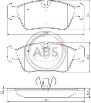 Купить Колодки тормозные пер. E82/E88/E87/E81/E90 04- BMW E82, E81, E90, E88, E87 A.B.S. 37436 (фото1) подбор по VIN коду, цена 786 грн.