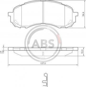 Купити ГАЛЬМІВНІ КОЛОДКИ ДИСКОВІ Subaru Impreza A.B.S. 37443 (фото1) підбір по VIN коду, ціна 1031 грн.