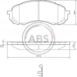 Тормозные колодки дисковые A.B.S. 37443