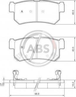 Колодки тормозные задние. Actyon/Kyron/Korando/Rexton 97- Land Rover Defender A.B.S. 37460