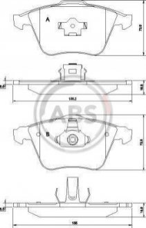 Купити ГАЛЬМІВНІ КОЛОДКИ ДИСКОВІ Volvo C30, C70, S40, V50, SAAB 9-3, Opel Vectra, Ford Focus, Mazda 3, Volvo V40 A.B.S. 37464 (фото1) підбір по VIN коду, ціна 951 грн.