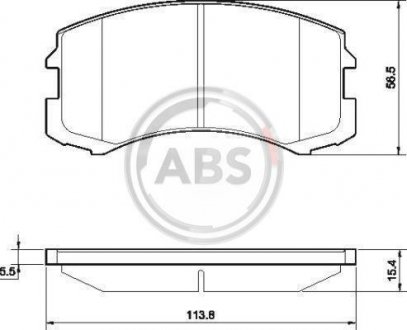 Гальмівні колодки дискові (1 к-т) Mitsubishi ASX, Lancer, Galant A.B.S. 37491