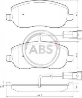 Тормозные колодки дисковые (1 к-т) Fiat Croma, Peugeot Expert A.B.S. 37495