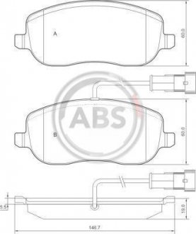 Гальмівні колодки дискові (1 к-т) Fiat Croma, Peugeot Expert A.B.S. 37495