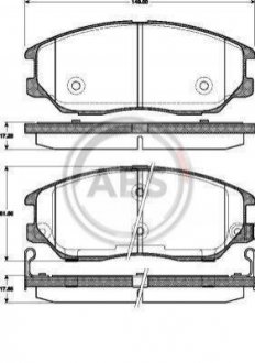 Тормозные колодки дисковые A.B.S. 37505