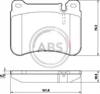 ГАЛЬМІВНІ КОЛОДКИ ДИСКОВІ Mercedes S203, W203, CLK-Class A.B.S. 37506