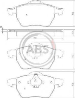 Купить Тормозные колодки дисковые (1 к-т) Volvo V70, C70, XC70 A.B.S. 37514 (фото1) подбор по VIN коду, цена 763 грн.