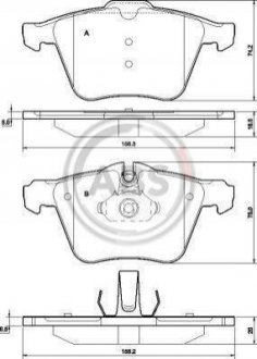 Тормозные колодки дисковые A.B.S. 37557