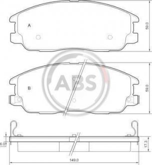 Купить Тормозные колодки дисковые (1 к-т) Hyundai Trajet, KIA Sorento A.B.S. 37566 (фото1) подбор по VIN коду, цена 941 грн.